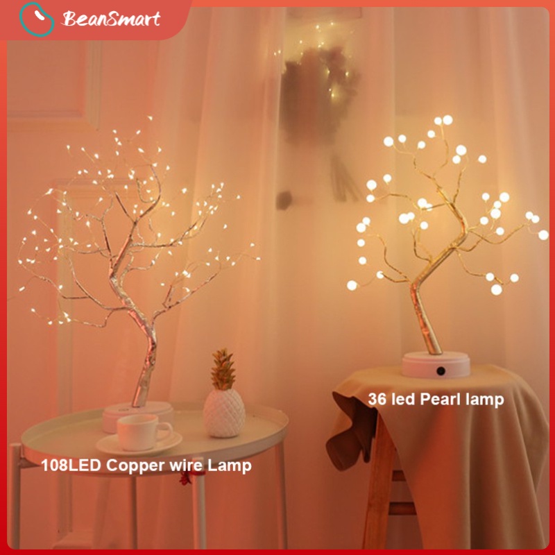 Lampu Meja LED Model Pohon Ranting Unik Colokan USB / Tenaga Baterai Dekorasi Dekorasi Kamar Tidur