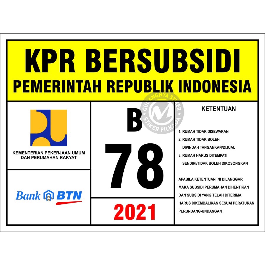 

STIKER VINYL NOMER RUMAH KPR BERSUBSIDI