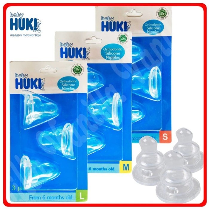 HUKI Dot Ortho Silicone Nipples Blister Dot Gepeng isi 3 | Dot Gepeng - Ukuran L