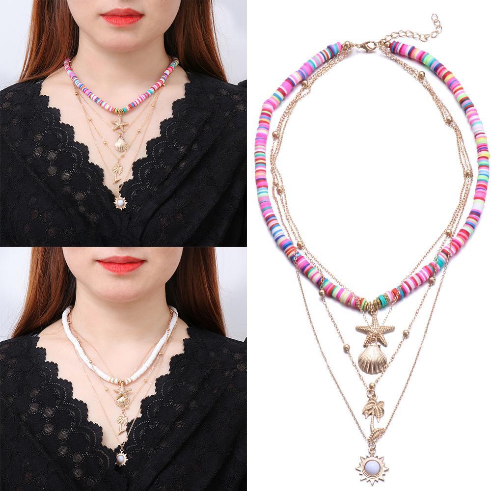 Top Shell Kalung Perhiasan Kalung Aksesoris Golden Soft Tembikar Hadiah Hari Valentine Pantai Kalung Choker Liontin Kalung