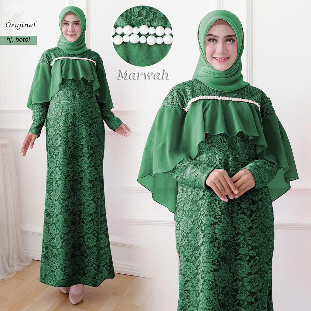 20 Inspirasi Baju  Gamis Pesta Warna  Hijau  Botol The 