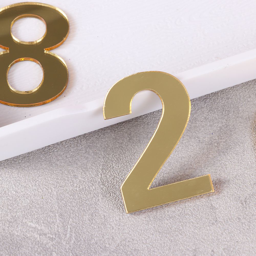 ROW 1Pcs Home Door Plate Number Self-adhesive House Drawer Sign Door Numeral Plaque Hotel Home Sticker Address Door Label Acrylic Modern Gate Digits