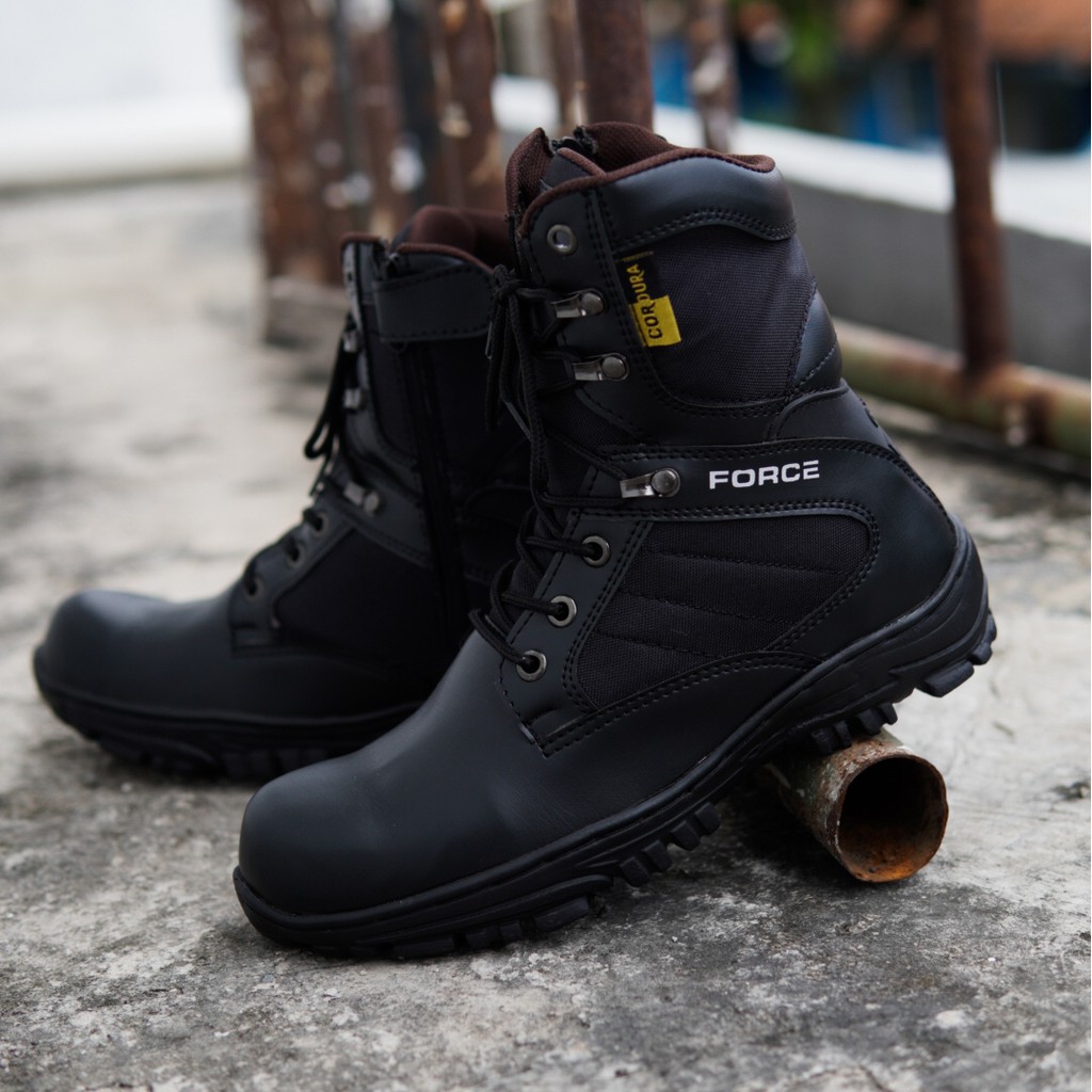 TERLARIS !! Sepatu PDL DELTA CHEAP TINGGI 8inci cordura anti air ujung plat besi sleting samping