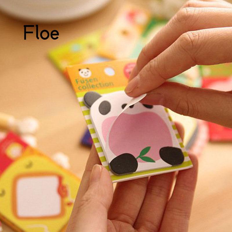 Fl 20 Lembar Sticky Note / Memo Pad Motif Kartun Hewan Lucu Untuk Pelajar / Kantor