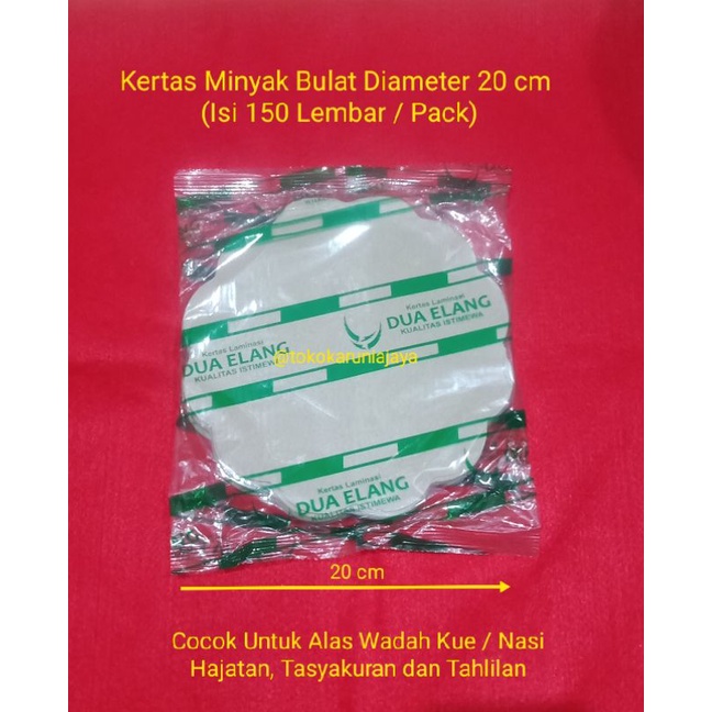 

Termurah !!! Kertas Minyak Bulat Merk Elang Isi 100 dan 150 Lembar/pack (Diameter 20 cm)