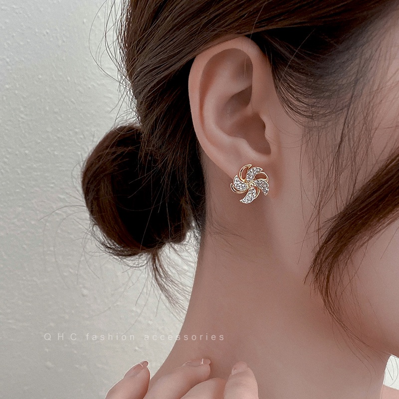 Anting Kincir Angin Spinner Berlian Kilat Lady Manis Dan Lucu Korea