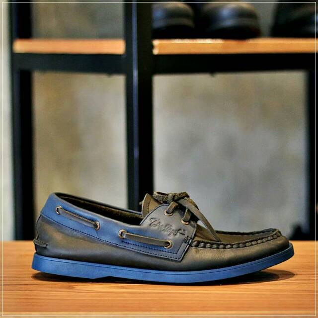 ZAPATO FIT BLACK NAVY - BRADLEY'S FOOTWEAR | Sepatu Kasual Pria Loafers Kulit Asli Kombinasi Warna