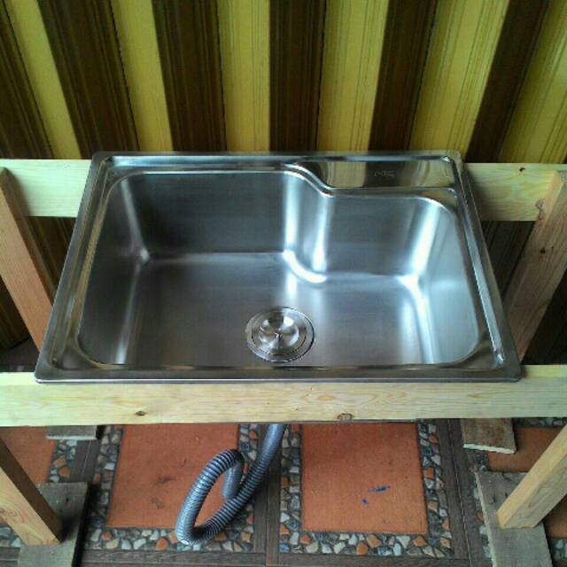 Kitchen Sink GS 1 Lubang Dengan Selang Bak Cuci Piring GS