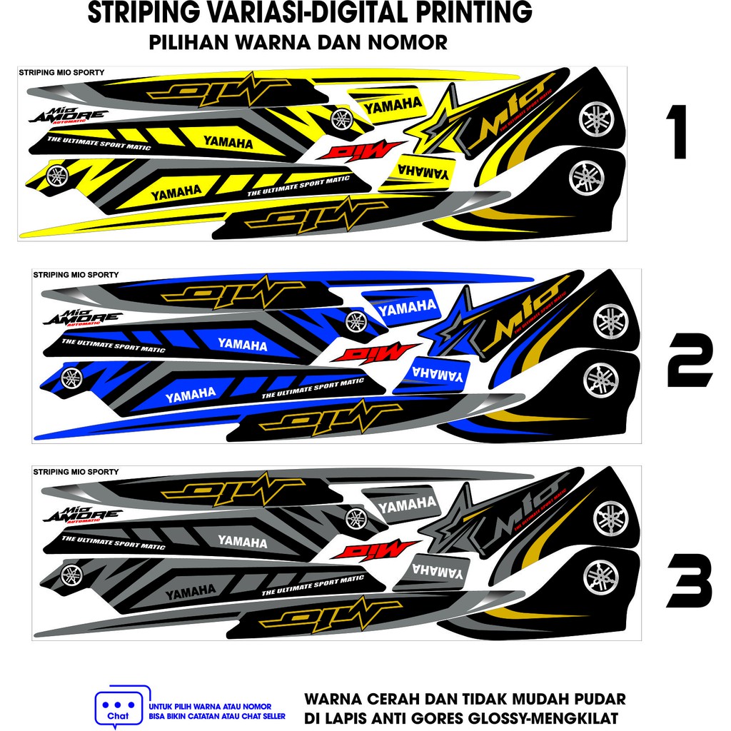 STRIPING STIKER VARIASI BUAT MOTOR MIO OLD MIO SPORTI STIKER THAILOOK CUSTOM