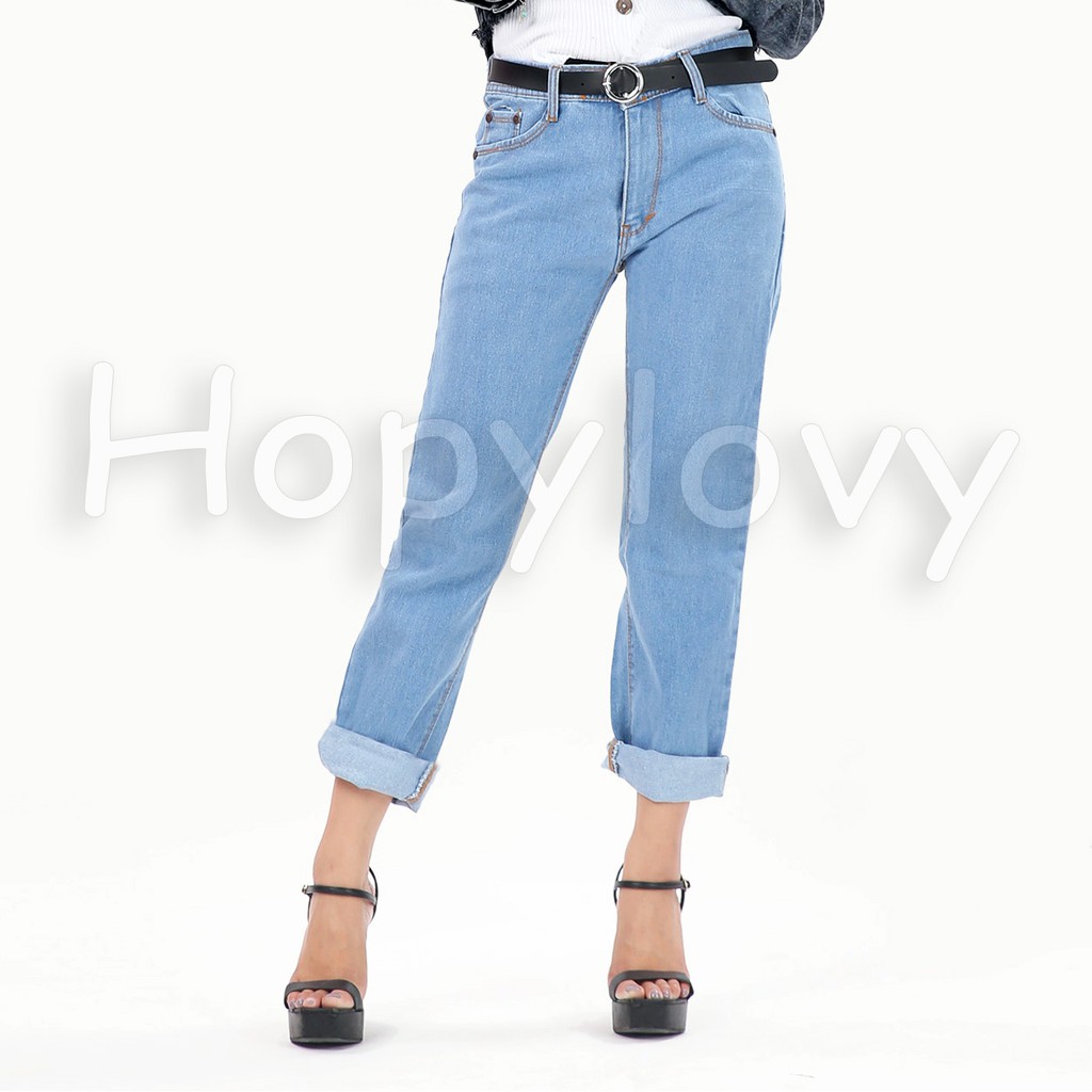 PROMO CELANA BOYFRIEND JEANS WANITA // FREE BELT / BF POLOS HOPYLOVY