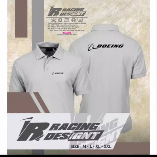 T-shirt kaos baju kerah polo shirt PESAWAT BOEING