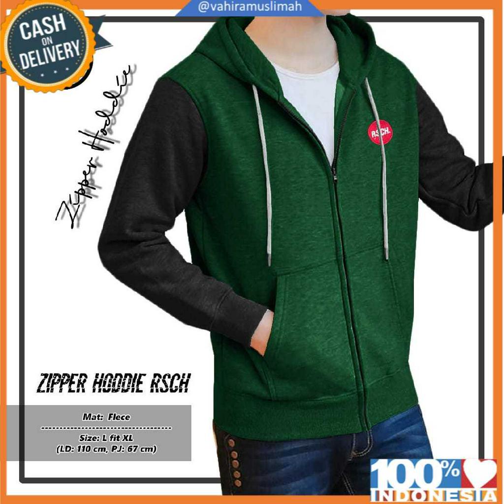 ZIPPER HODDIE BLOODS fleece L fit to XL Cowok Cewek BTC