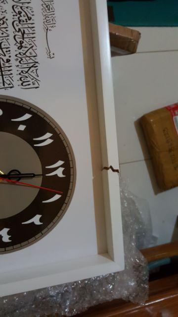 Hiasan Jam Dinding Lukisan Kaligrafi Ayat Kursi Classic Black White Uk 30x40