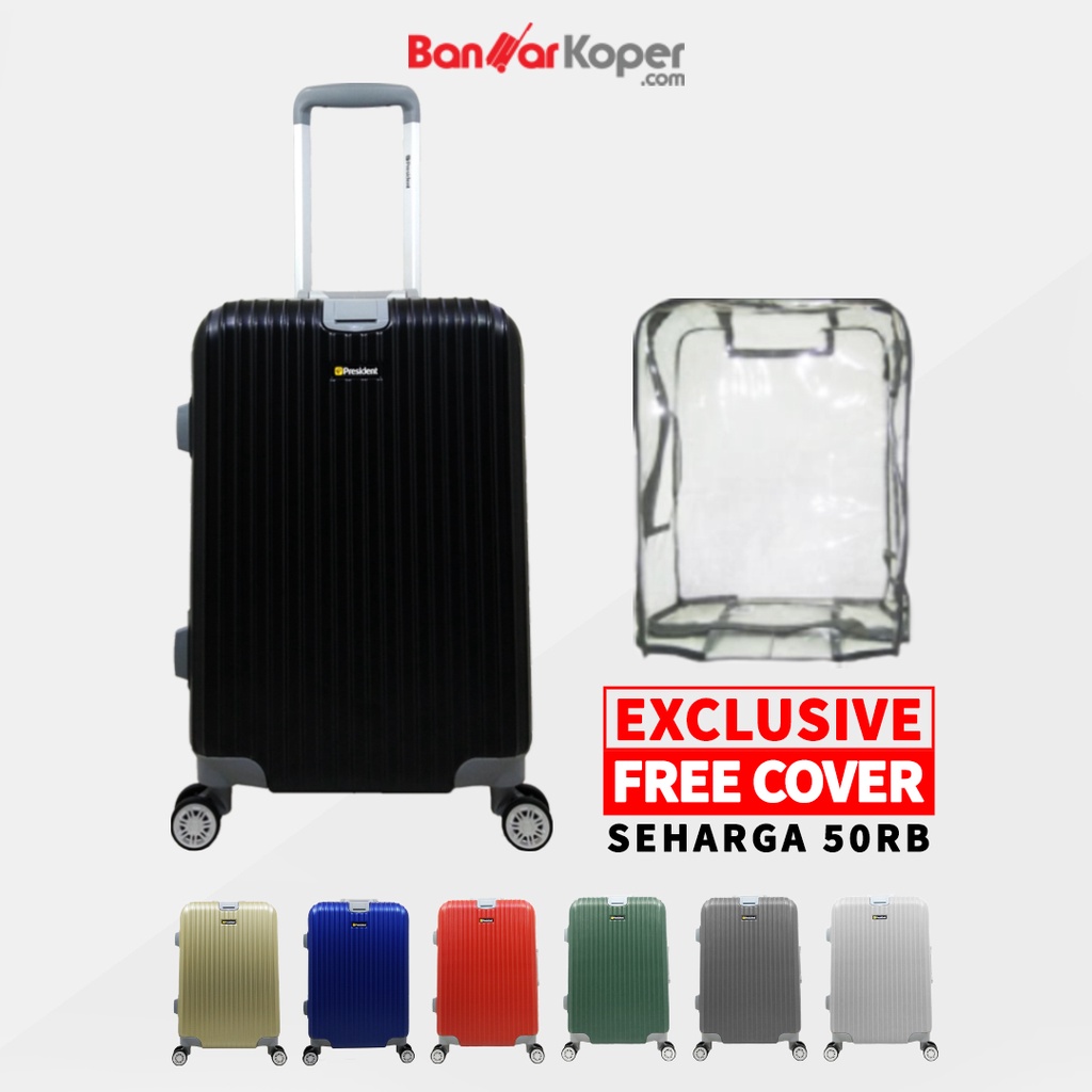 President 5284 Original Koper Kabin 20 Inch Hardcase Aluminium Frame NonZipper TSA Lock