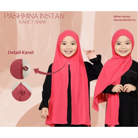 Pashmina Zahra / Hijab Instan Anak Pashmina Karet