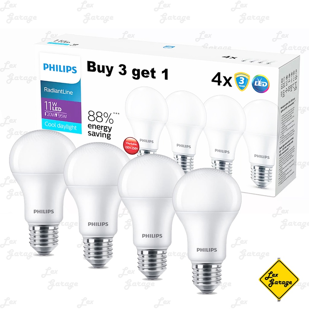 Lampu PHILIPS LED Bulb MultiPack 8W 10W 12W 8 10 12 Watt 6500K Putih