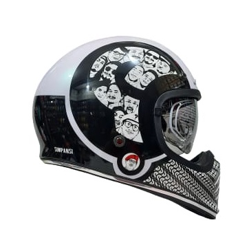 Helm Retro Cakil JPX JP Signature Prediksi Putih ORIGINAL