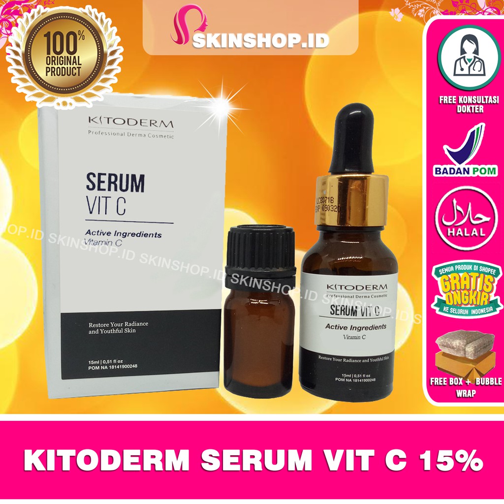 Kitoderm Serum Vit C 15% 15ml Original / Serum Vitamin C BPOM Aman