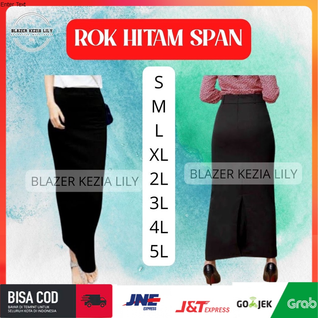 Rok Panjang Span Wanita Hitam Formal Sidang Magang Kerja Kuliah COD Navy Biru Dongker Krem Cream