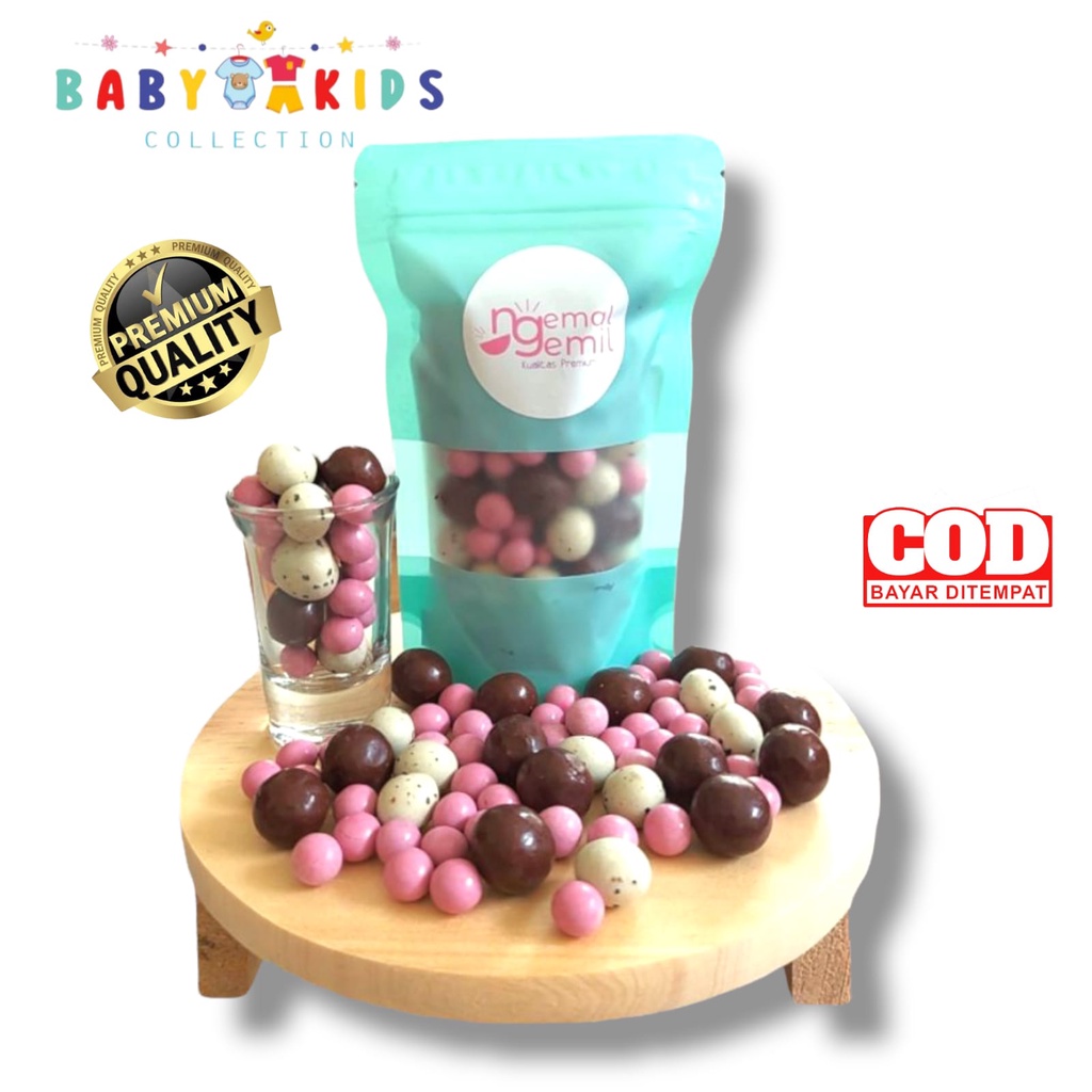 

Choco Ball 3in1 | Coklat Isi Kacang / Coklat Isi Biskuit Coklat Telur Puyuh Premium