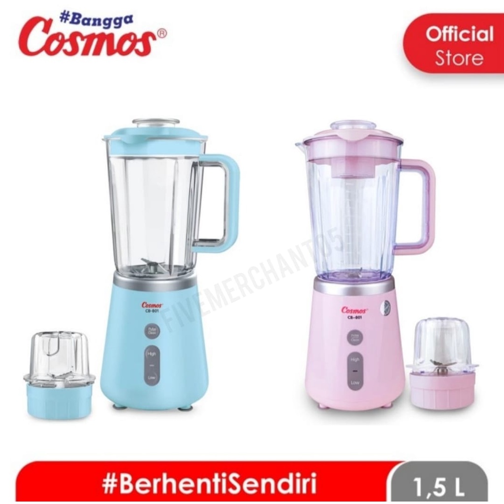 Blender Cosmos Blenz CB 801 BL Berhenti Sendiri Blender Plastik Cosmos CB 801 P Biru Pink Blender Cosmos 801