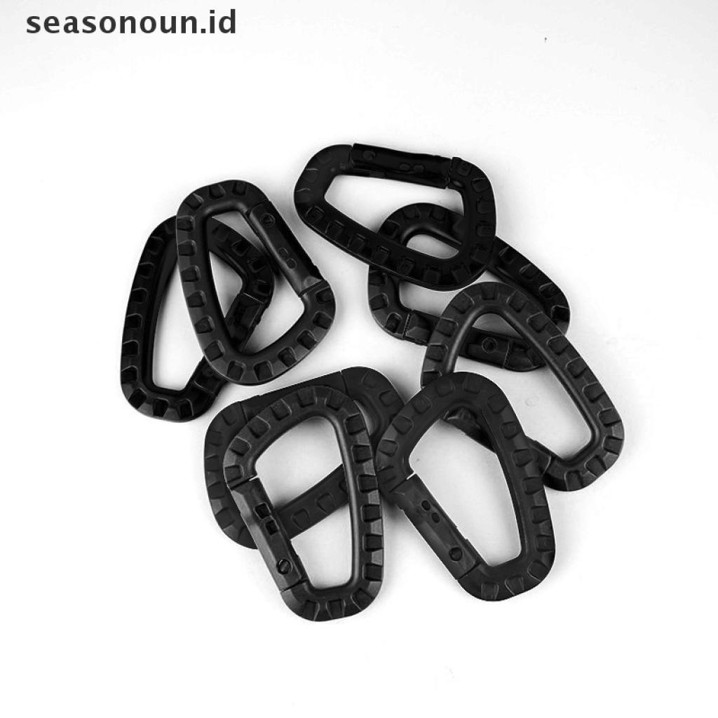 (seasonoun) 4pcs Carabiner Bentuk D Bahan Plastik Ringan Untuk Mendaki Gunung