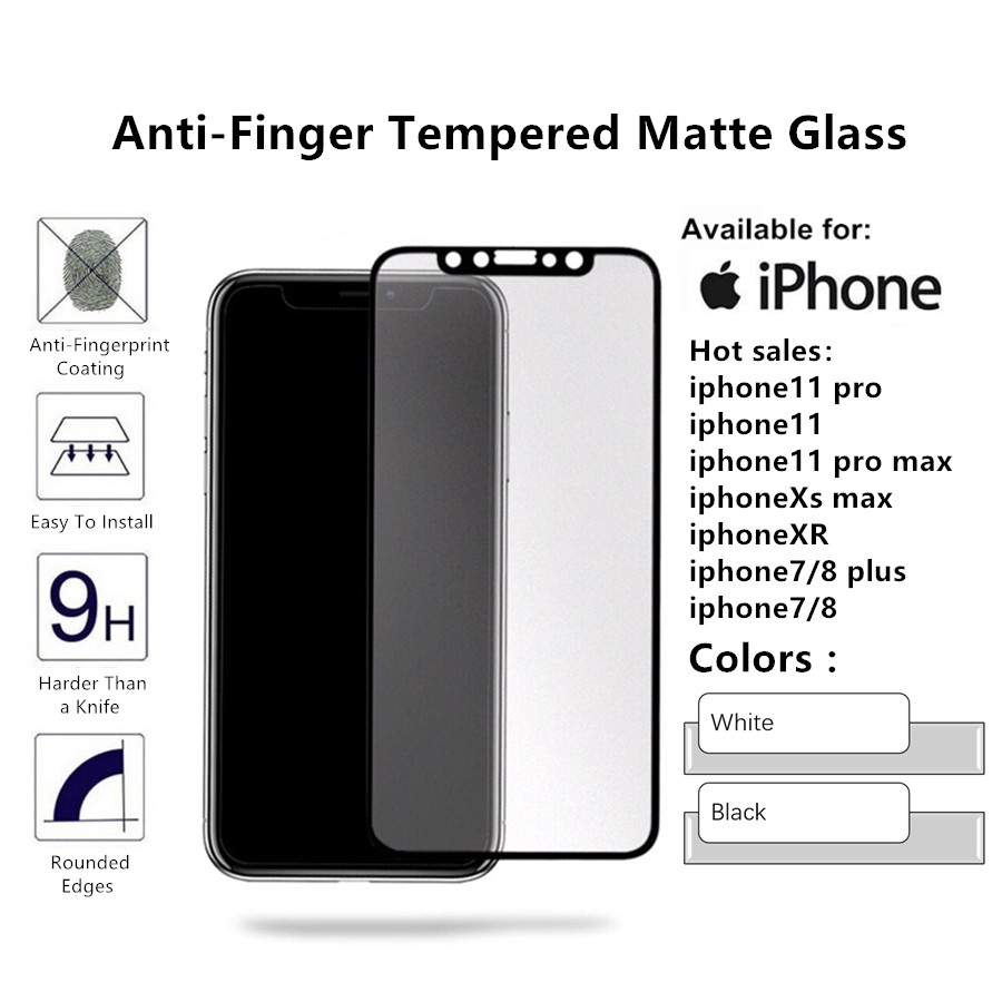 Jual Matte Tempered Screen Protector Anti Glare Films Iphone 11 Pro Max Xs Max Xr X 8 7 6s Plus Shopee Indonesia