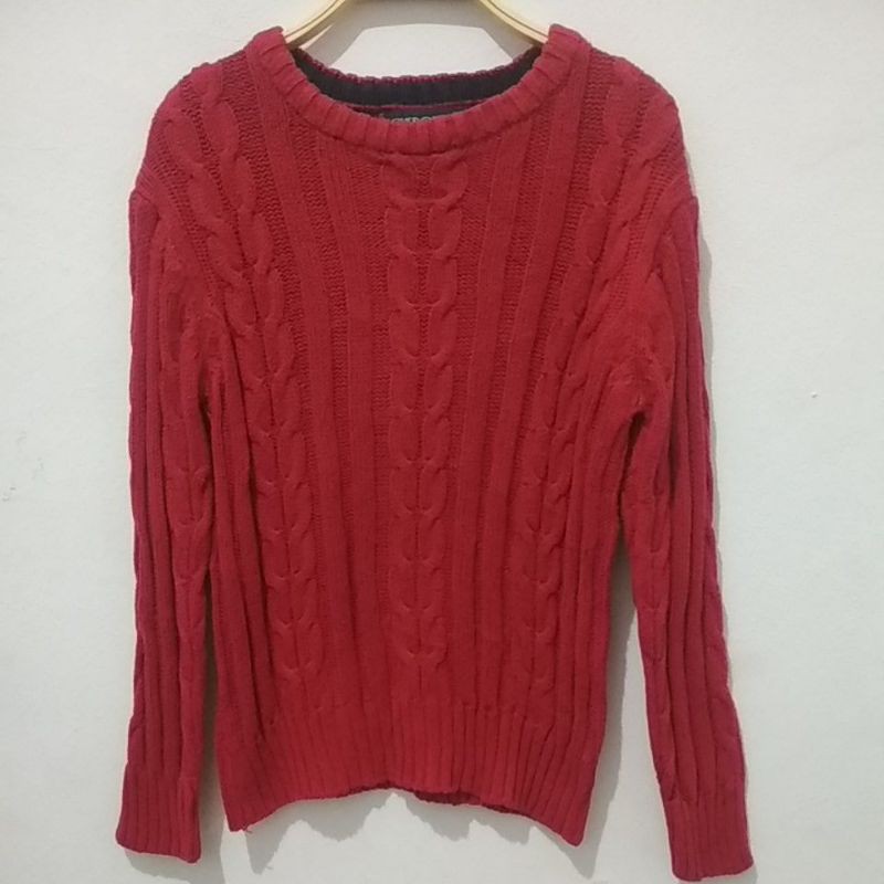 Sweater rajut kepang anak cable knit (Preloved)