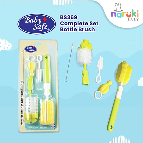 Baby Safe Complete Set Bottle Brush Sikat Cuci Botol Baby Safe BS369