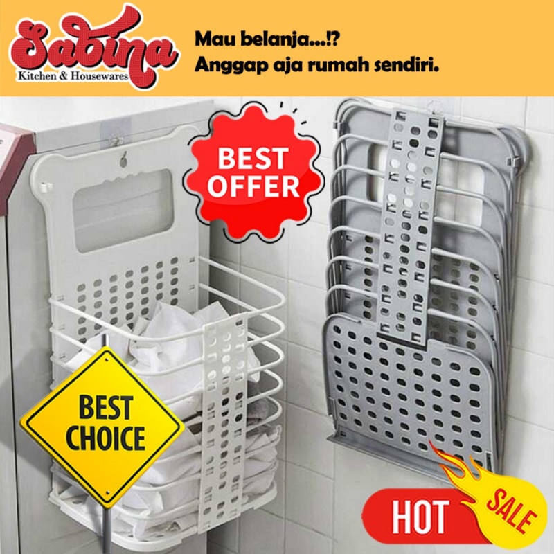 Keranjang Lipat Gantung Pakaian Foldable