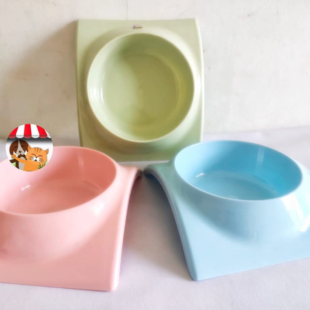 Tempat Makan Minum Single Curve Pet Bowl Kucing Anjing Kelinci Hewan