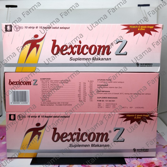 ❤️BISA COD❤️ BEXICOM Z PER BOX | VITAMIN C DOSIS TINGGI | ZINC | BECOM ZET