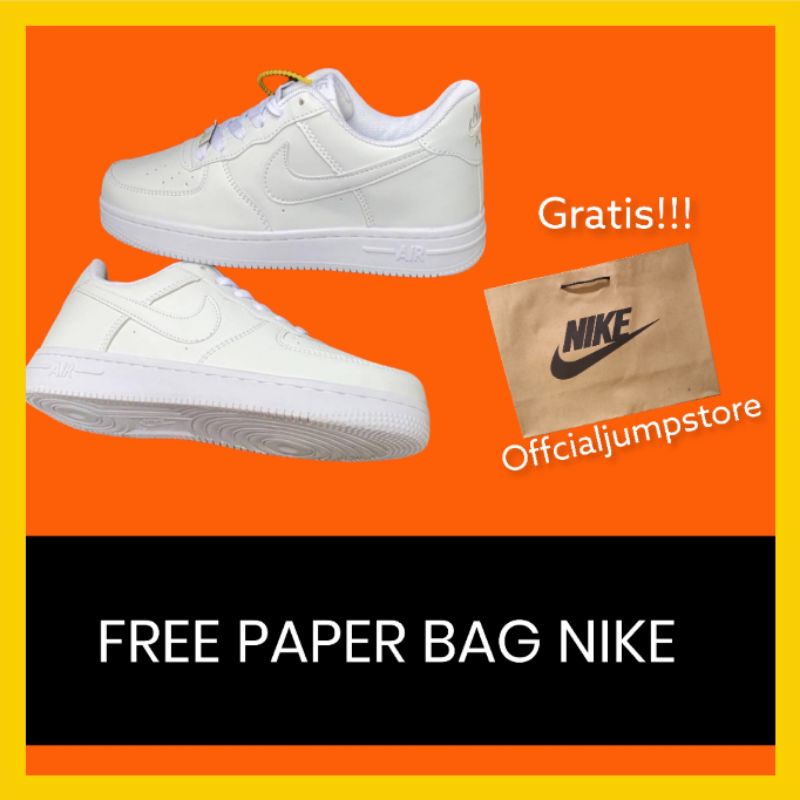 [BISA COD]  NIKE AIRFORCE 1 LOW FULLWHITE KUALITAS IMPORT