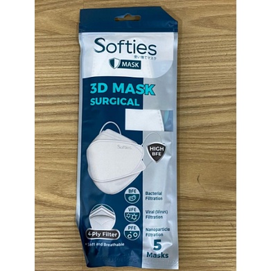 Masker KF94 Softies Surgical 3D (4 Ply) 5 Sheet