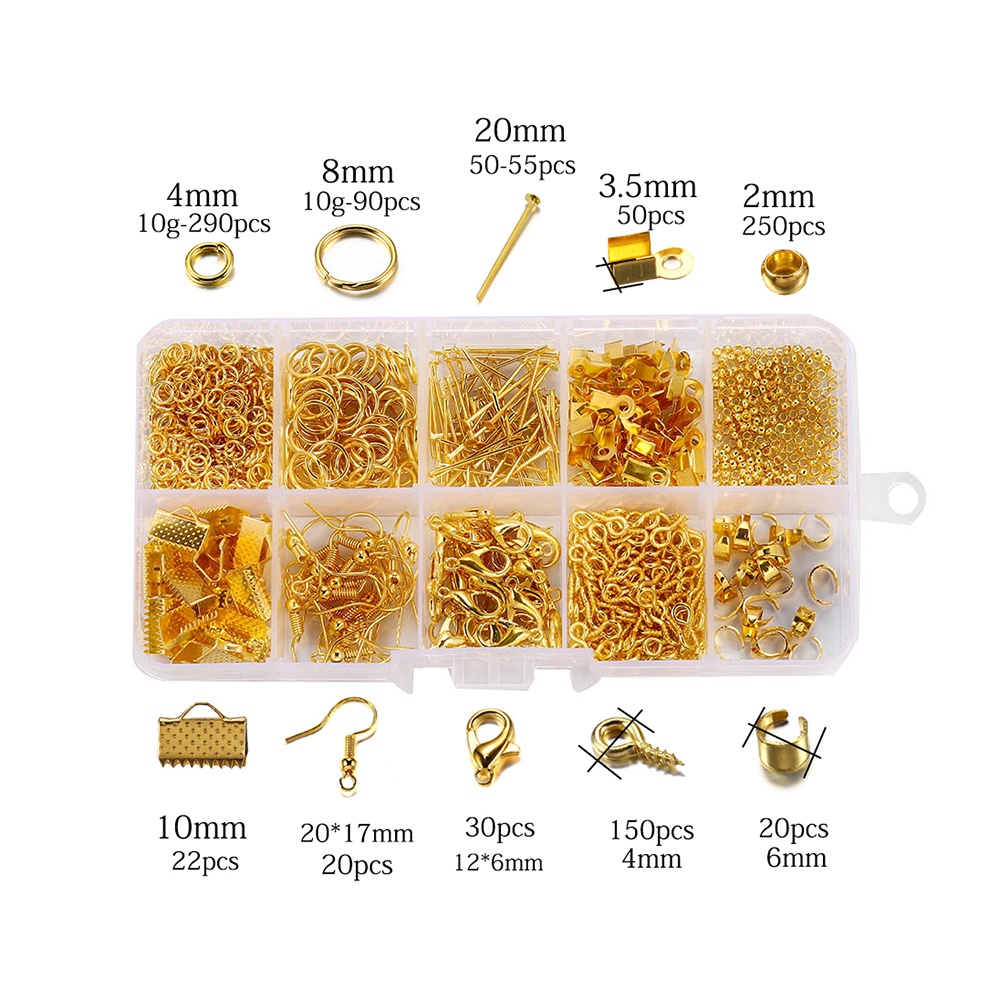 Set perhiasan 5 warna untuk perlengkapan pembuatan aksesoris fashion anting kalung DIY