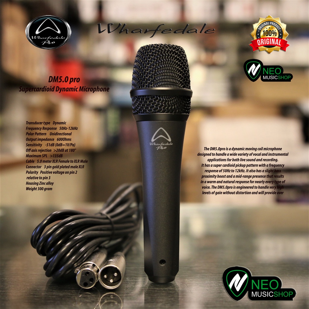 Wharfedale DM5.0 pro Supercardioid Dynamic Microphone Original