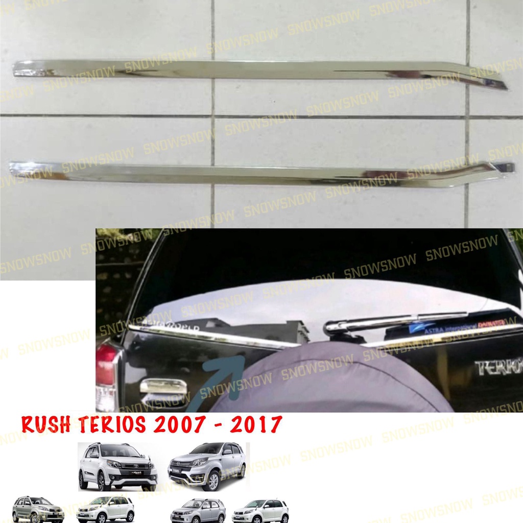 List Kaca Belakang Rush Terios Lama Old 2012 2015 2017 Chrome