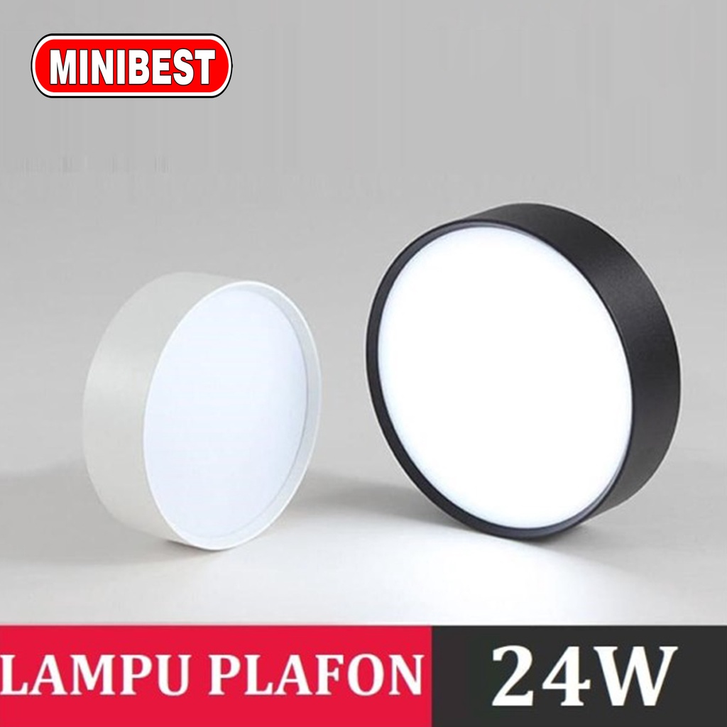 [MB] DOWNLIGHT OUTBOW 888-24Watt KOTAK / BULAT / LAMPU PLAFON / BK / WH - KOTAK HITAM, PUTIH 6500K