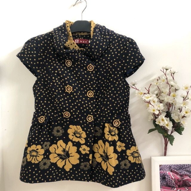 Knit knitwear rajut atasan top blouse outer polkadot turtleneck vintage bohemian boho floral bunga