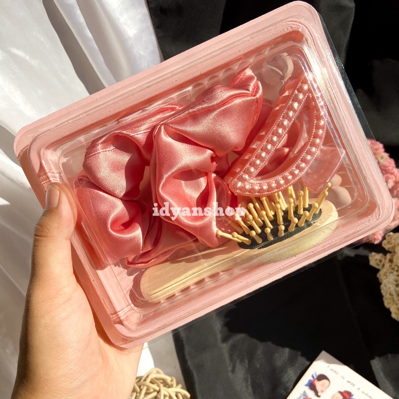 TUKAR KADO SCRUNCHIE MINI GIFT JEDAI SISIR KAYU [KDW122] KADO BESTIE IKAT RAMBUT