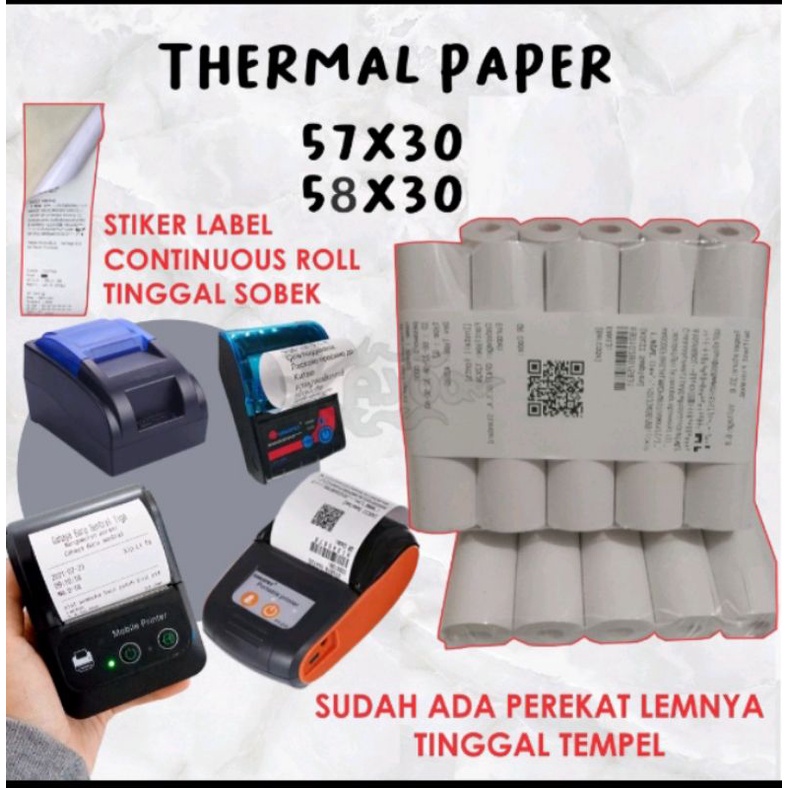 

KERTAS STIKER THERMAL UKURAN 58x30mm