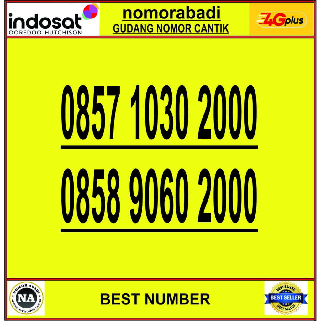 NOMOR CANTIK INDOSAT 4G 2000 H500