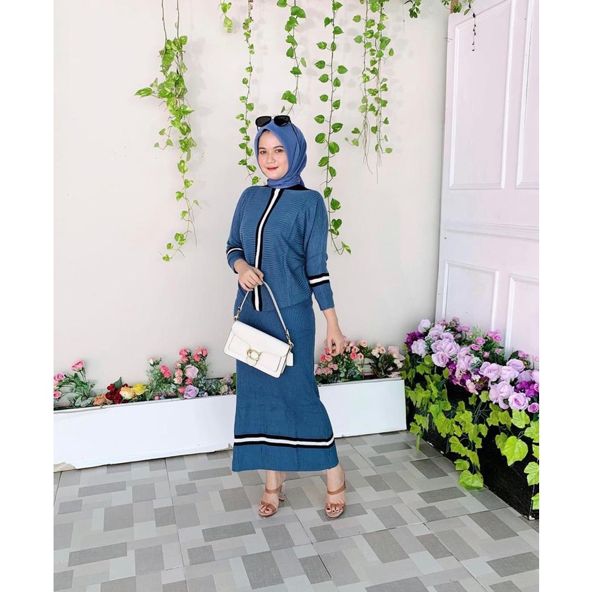Rok Rajut Set Terbaru Set Rok Rajut Knit Kekinian