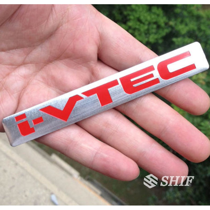 1Pc Stiker Emblem / Badge Logo i-vtec Bahan Metal untuk Fender Belakang Mobil Honda