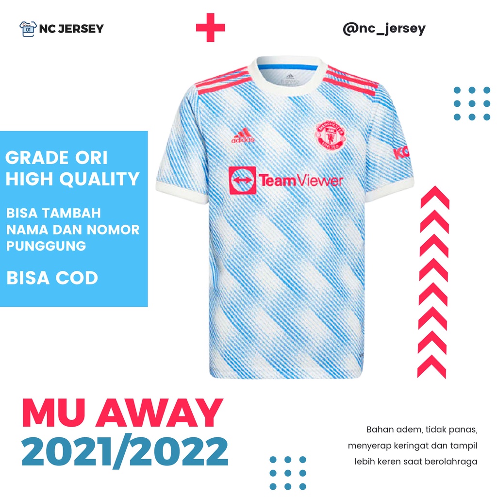 Jersey Bola MU Away 2021 2022 Grade Ori GO Import High Quality HQ Premium Terbaik NEW Season 21 22