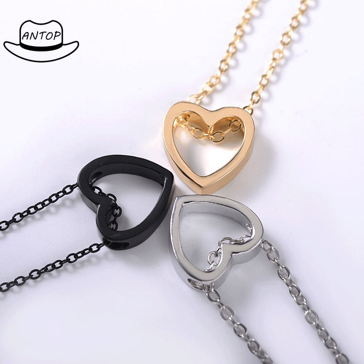 Antop！Aksesoris Korea Fashion Kalung Wanita Titanium Gaya Sederhana Liontin CintaJewelry