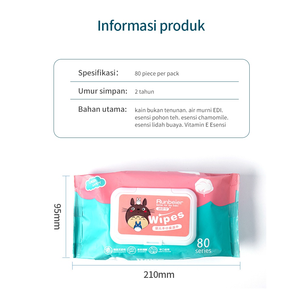 Tisu Basah Bayi 80 Sheet Baby Wipes BPA FREE