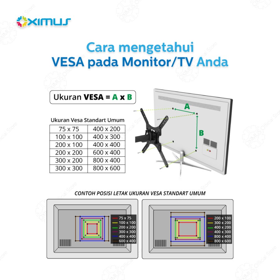 Bracket TV LCD LED Monitor Ergonomic Stand Oximus P802 / P804 / P806