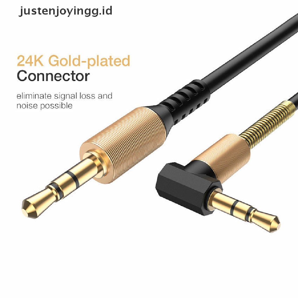 Kabel Aux Audio Headphone Jack 3.5mm Male Ke Male Bentuk L Untuk Mobil