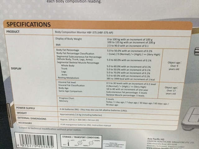 OMRON HBF 375 / KARADA SCAN OMRON HBF 375